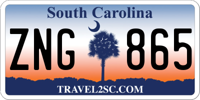 SC license plate ZNG865