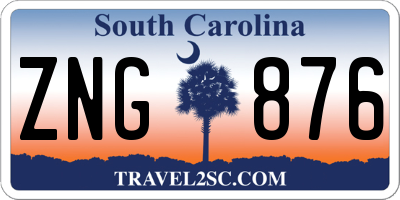 SC license plate ZNG876