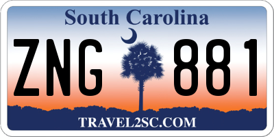 SC license plate ZNG881