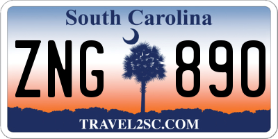 SC license plate ZNG890