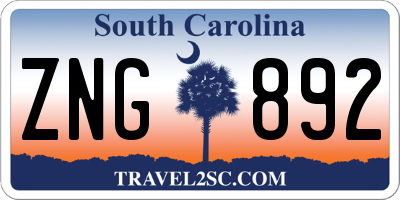 SC license plate ZNG892