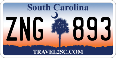 SC license plate ZNG893