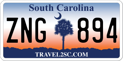 SC license plate ZNG894