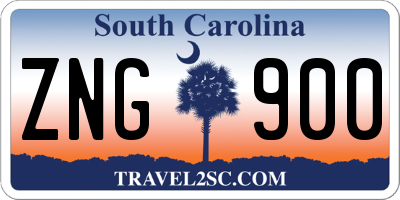 SC license plate ZNG900