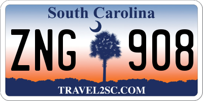 SC license plate ZNG908