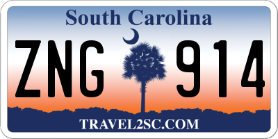 SC license plate ZNG914