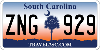 SC license plate ZNG929
