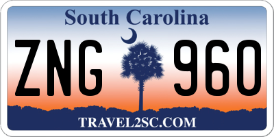 SC license plate ZNG960