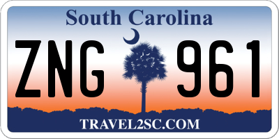 SC license plate ZNG961