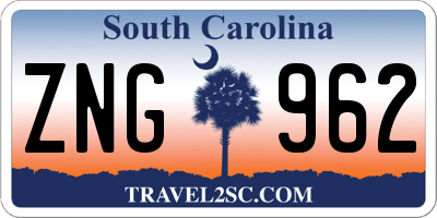 SC license plate ZNG962