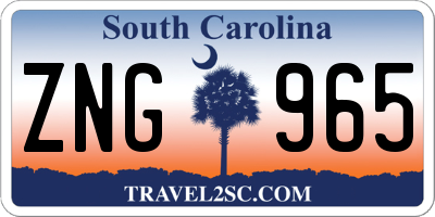 SC license plate ZNG965