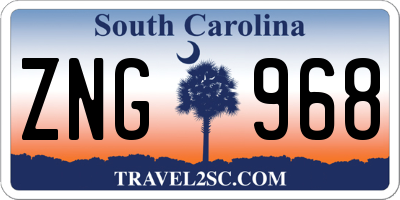 SC license plate ZNG968