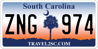 SC license plate ZNG974