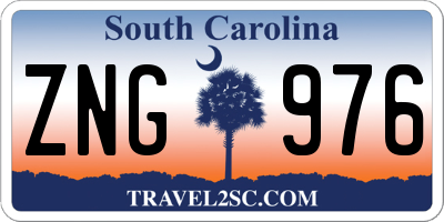 SC license plate ZNG976