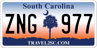 SC license plate ZNG977