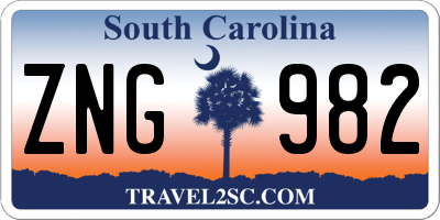 SC license plate ZNG982