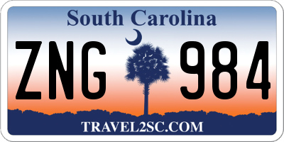 SC license plate ZNG984