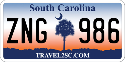 SC license plate ZNG986