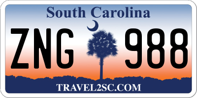 SC license plate ZNG988