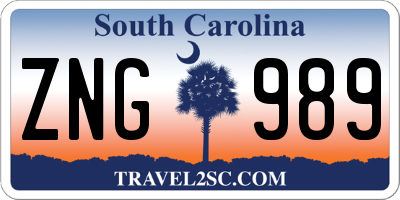 SC license plate ZNG989