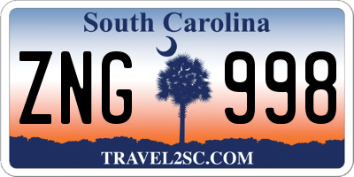 SC license plate ZNG998