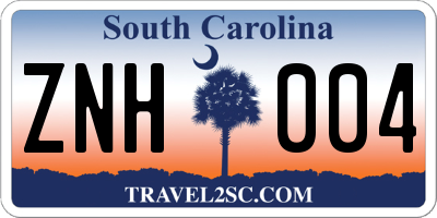 SC license plate ZNH004