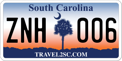 SC license plate ZNH006