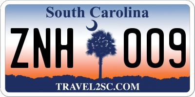 SC license plate ZNH009