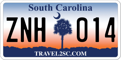 SC license plate ZNH014