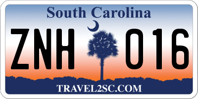 SC license plate ZNH016