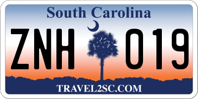 SC license plate ZNH019