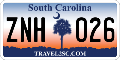 SC license plate ZNH026