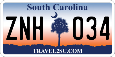 SC license plate ZNH034