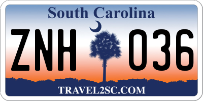 SC license plate ZNH036