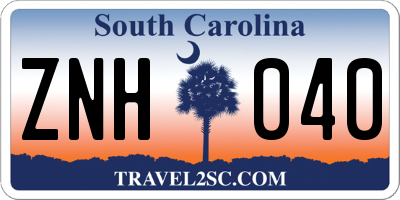 SC license plate ZNH040