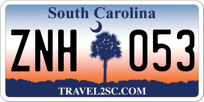 SC license plate ZNH053