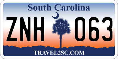 SC license plate ZNH063