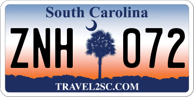 SC license plate ZNH072
