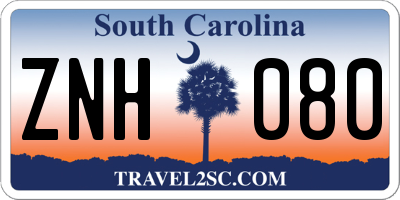 SC license plate ZNH080