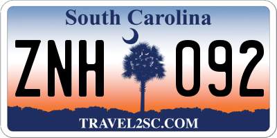 SC license plate ZNH092
