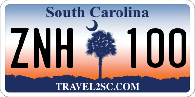 SC license plate ZNH100