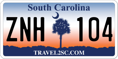 SC license plate ZNH104