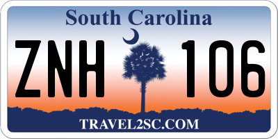 SC license plate ZNH106