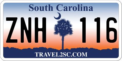 SC license plate ZNH116