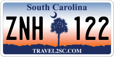 SC license plate ZNH122