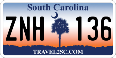 SC license plate ZNH136