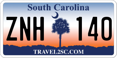 SC license plate ZNH140
