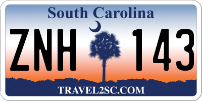 SC license plate ZNH143