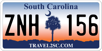 SC license plate ZNH156