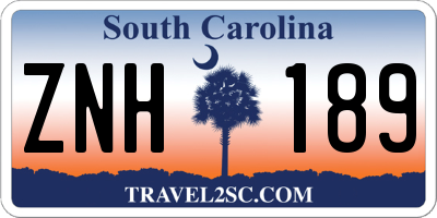SC license plate ZNH189